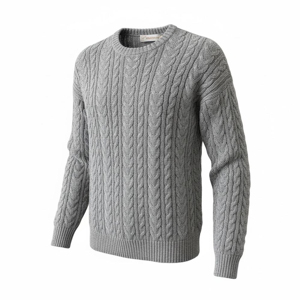 Braemar 100% Alpaca Wool Cable Knit Sweater Mens Large Classic Heritage